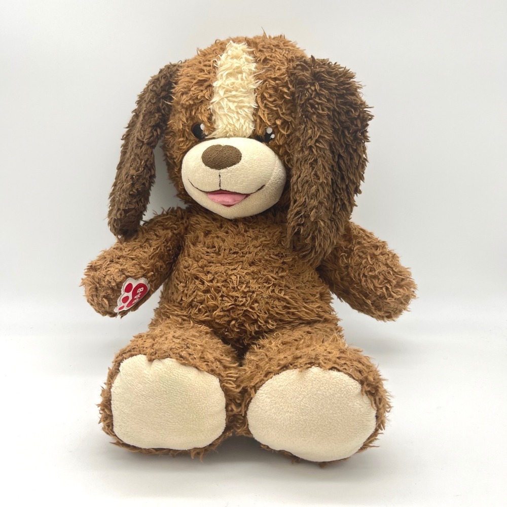 Build a Bear Workshop Playful Pup Brown Shaggy Dog Plush Stuffed Animal Toy 2018